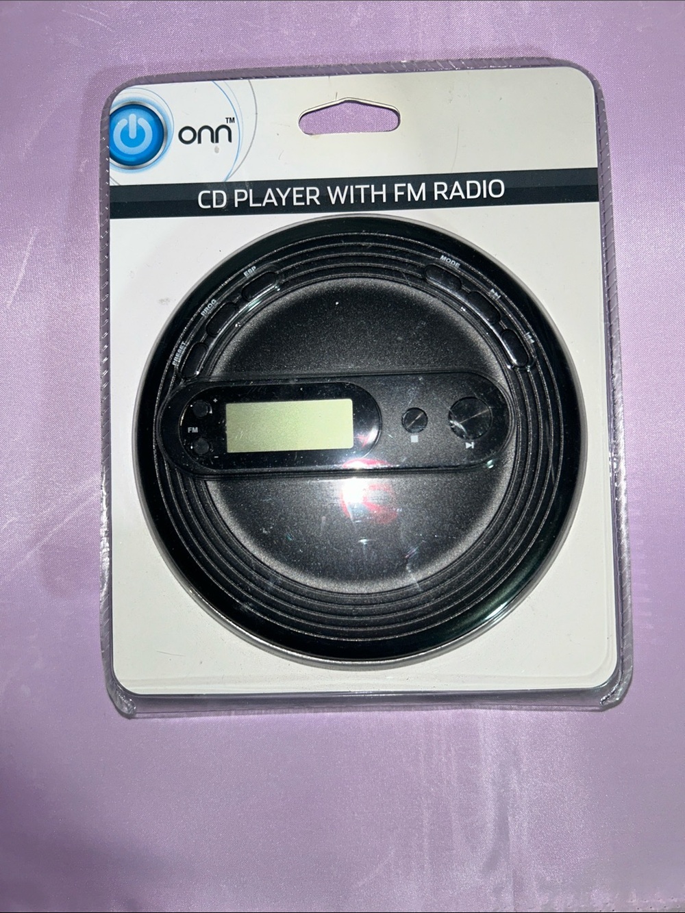 Onn Black Portable CD Player with FM Radio and LCD Screen